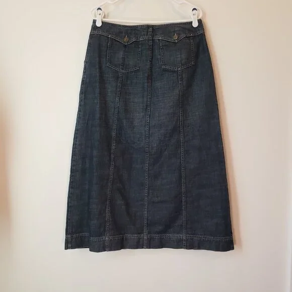 Liz Claiborne Denim Midi Skirt 4 Pocket Cotton Blue Size 10 - Picture 4 of 13